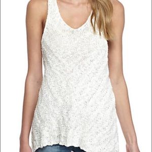 Free People white sweater knit tank top